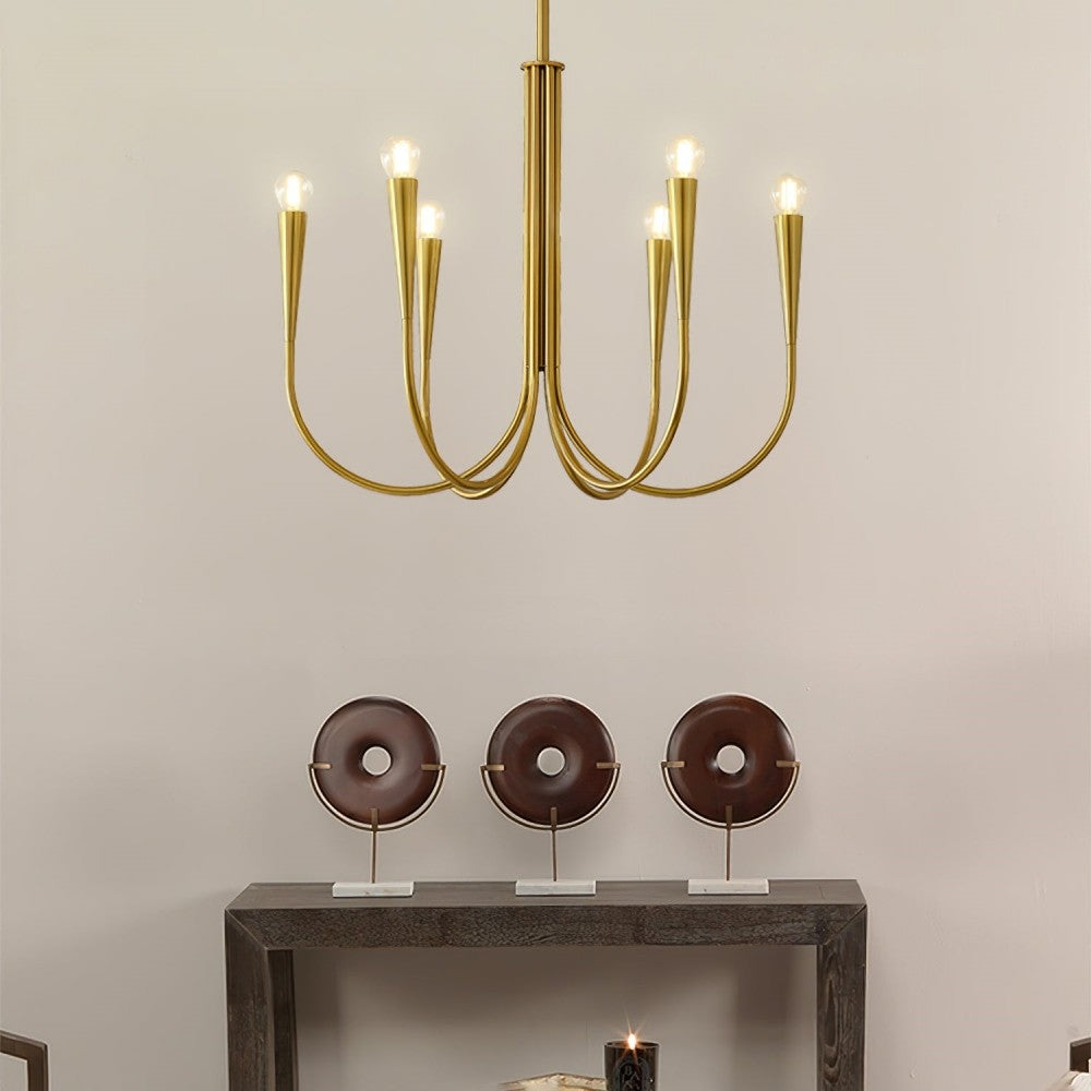 Luren Light Luxury Candle Iron Branch Chandelier