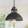 Hendon Industrial Matte Black Wrought Iron Dome Pendant Light