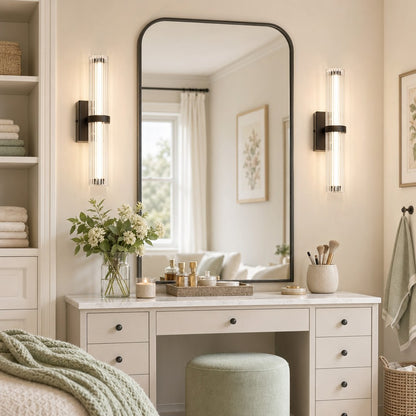 Saelin Modern LED Tube Glass Wall Sconce