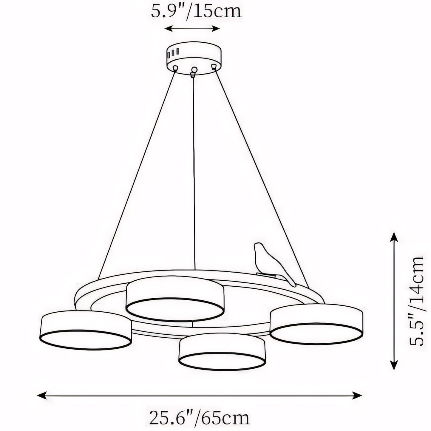 Myrithor Macarons Bird Woon Round Chandelier