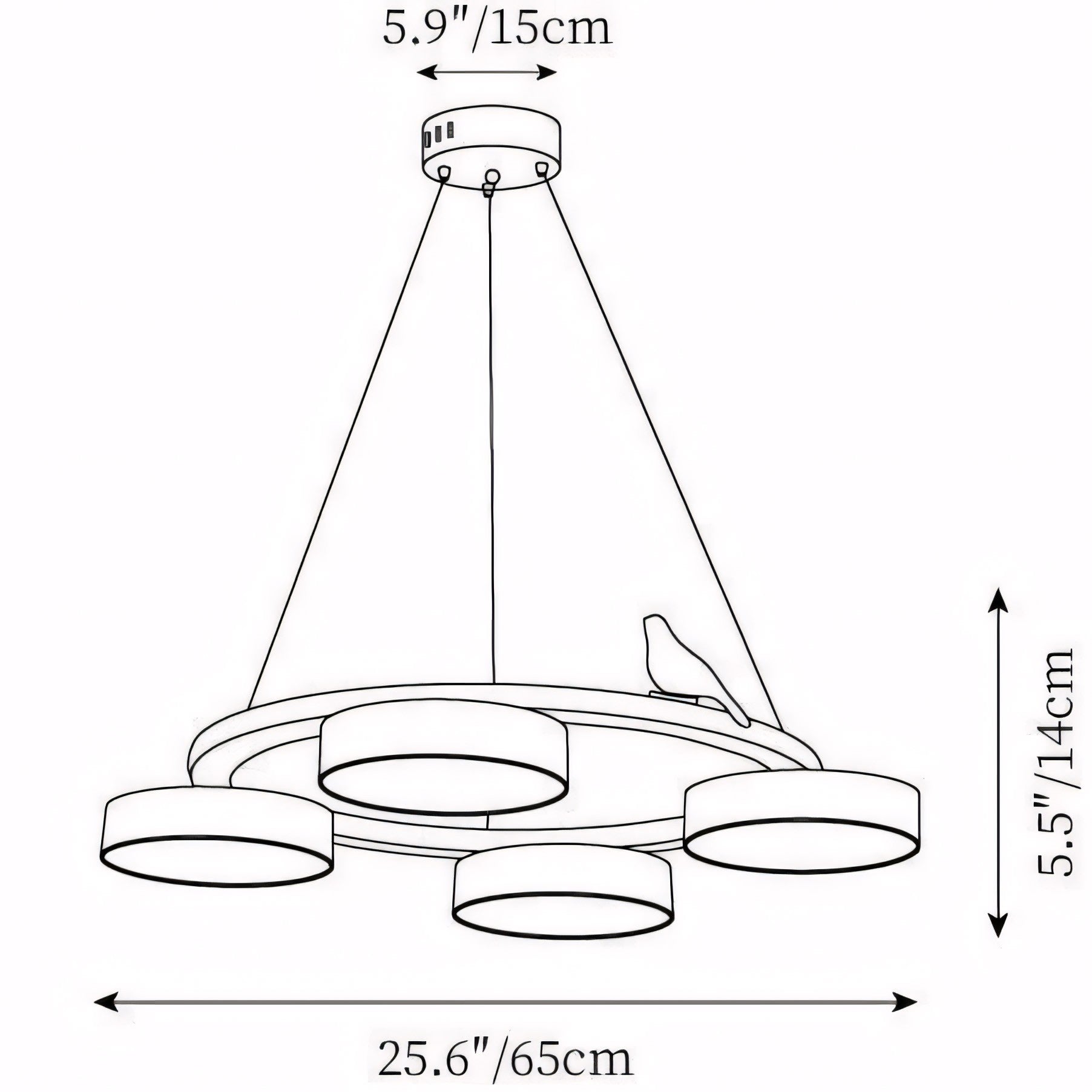 Myrithor Macarons Bird Woon Round Chandelier