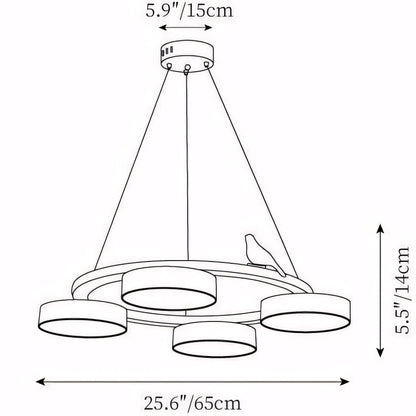 Myrithor Macarons Bird Woon Round Chandelier