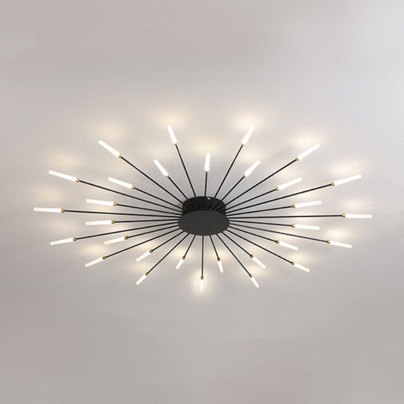 Pranika Modern Sputnik LED Fireworks Semi Flush Mount Ceiling Light
