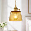 Seraphel Vintage 1-Light Glass Brass Pendant Light