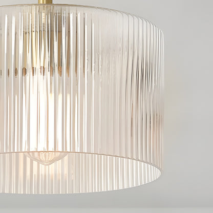 Finnda Farmhouse Ribbed Glass Semi Flush Ceiling