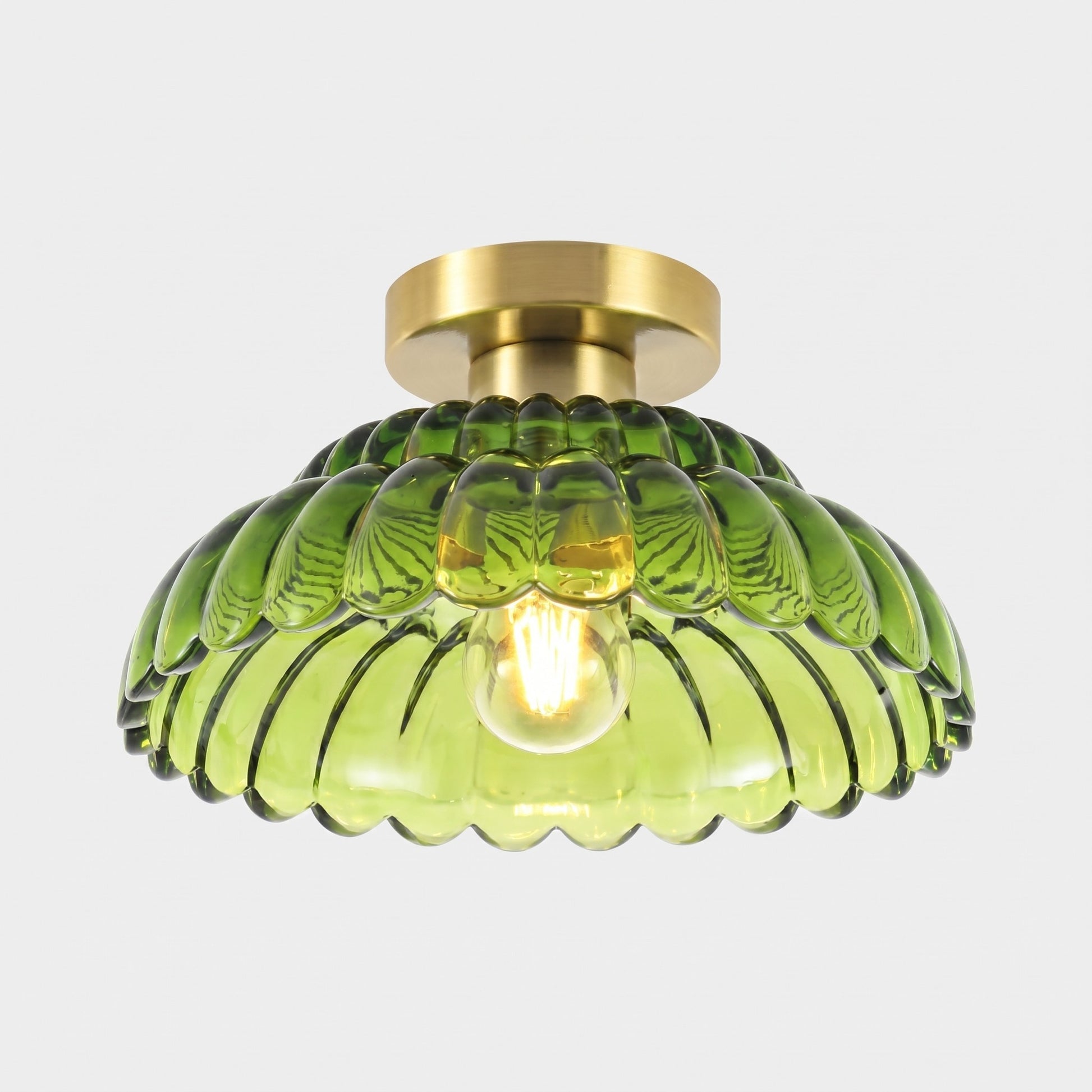 Fyxar Clear Glass Scalloped Flush Mount Light