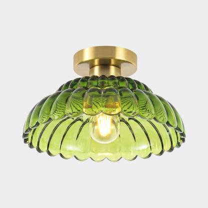 Fyxar Clear Glass Scalloped Flush Mount Light