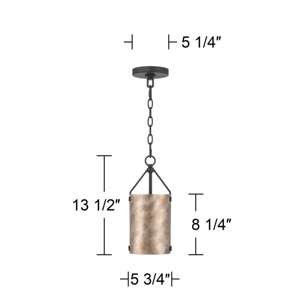 Grange Industrial Rustic Bronze Cylinder Pendant Light