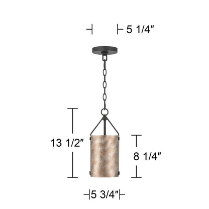 Grange Industrial Rustic Bronze Cylinder Pendant Light