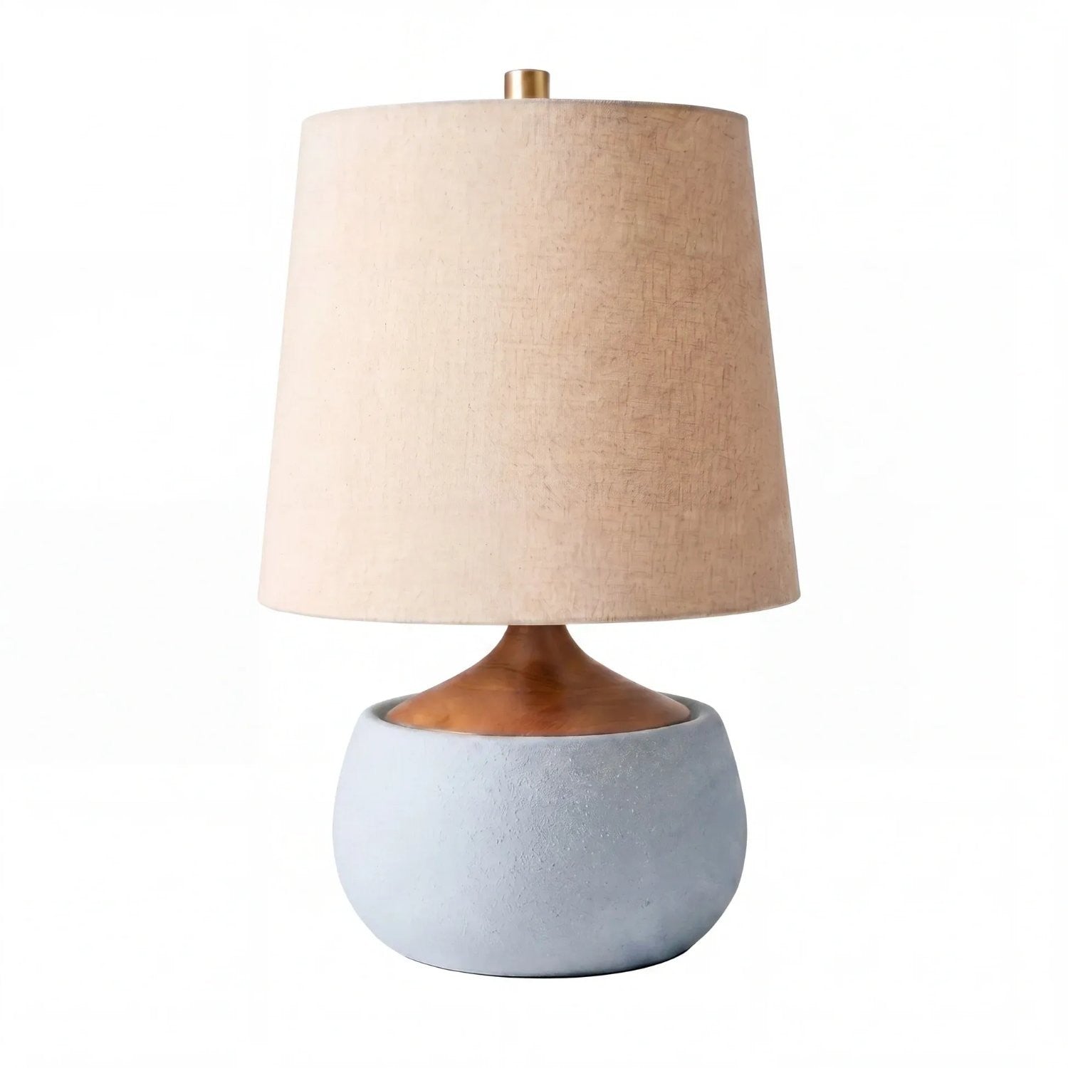 Velmira Mid-Century textile lamp shade Cement Table Light