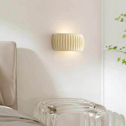 Klystix Macaron Color Up Down Fluted Resin Wall Lamps For Bedroom