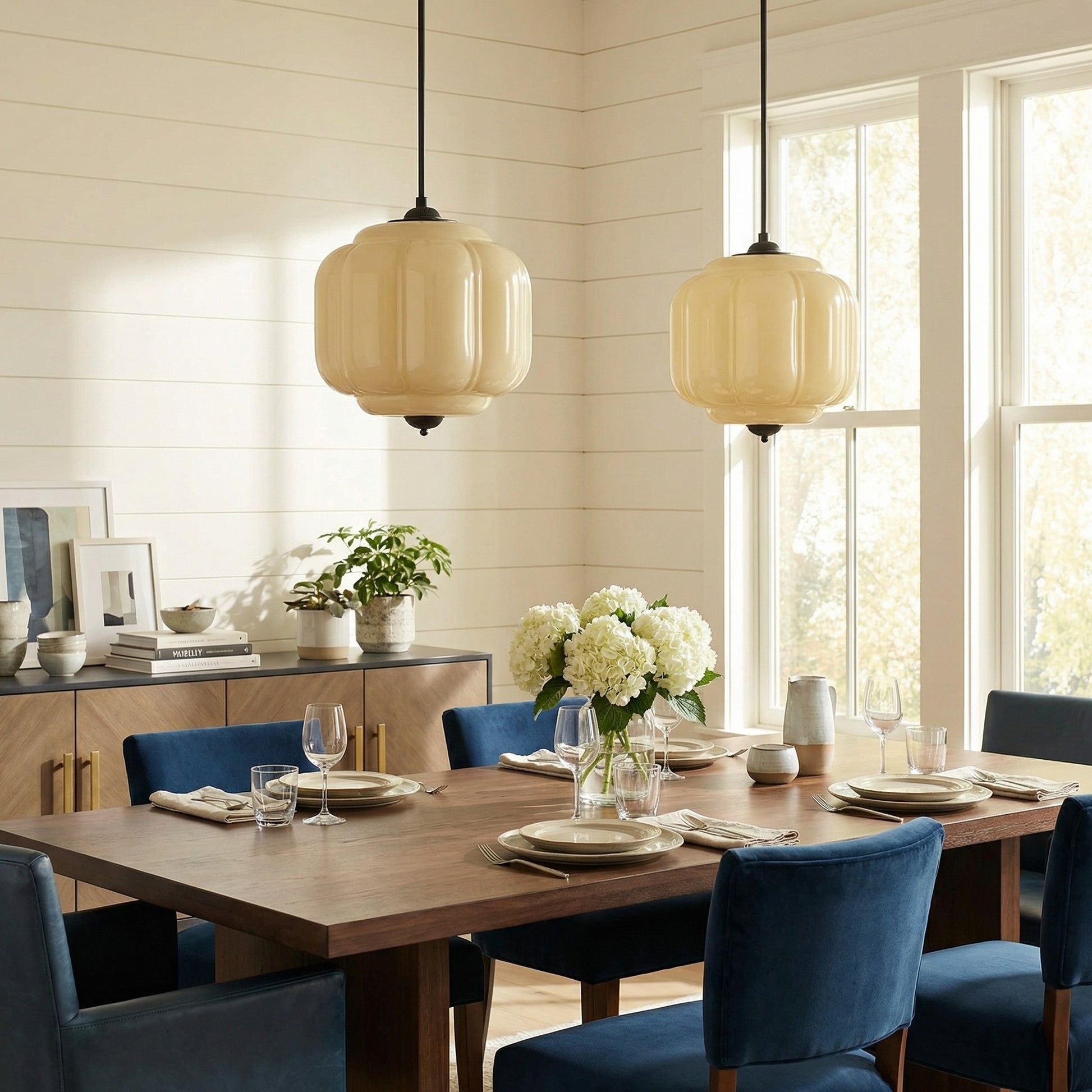 Cyrilith Vintage Milk Glass Oiled Brass Eloise Pendant light