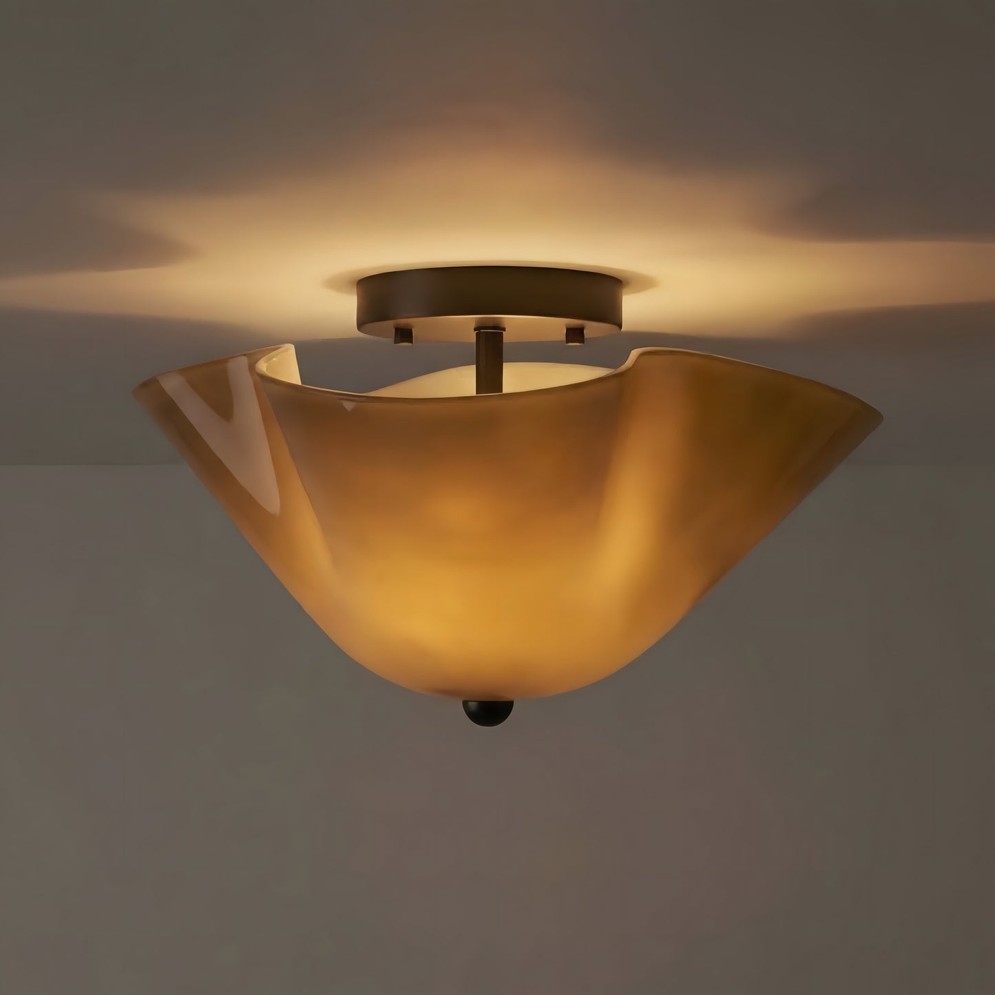 Esmay Modern Wavy Glass Fazzo Flush Mount Ceiling Light