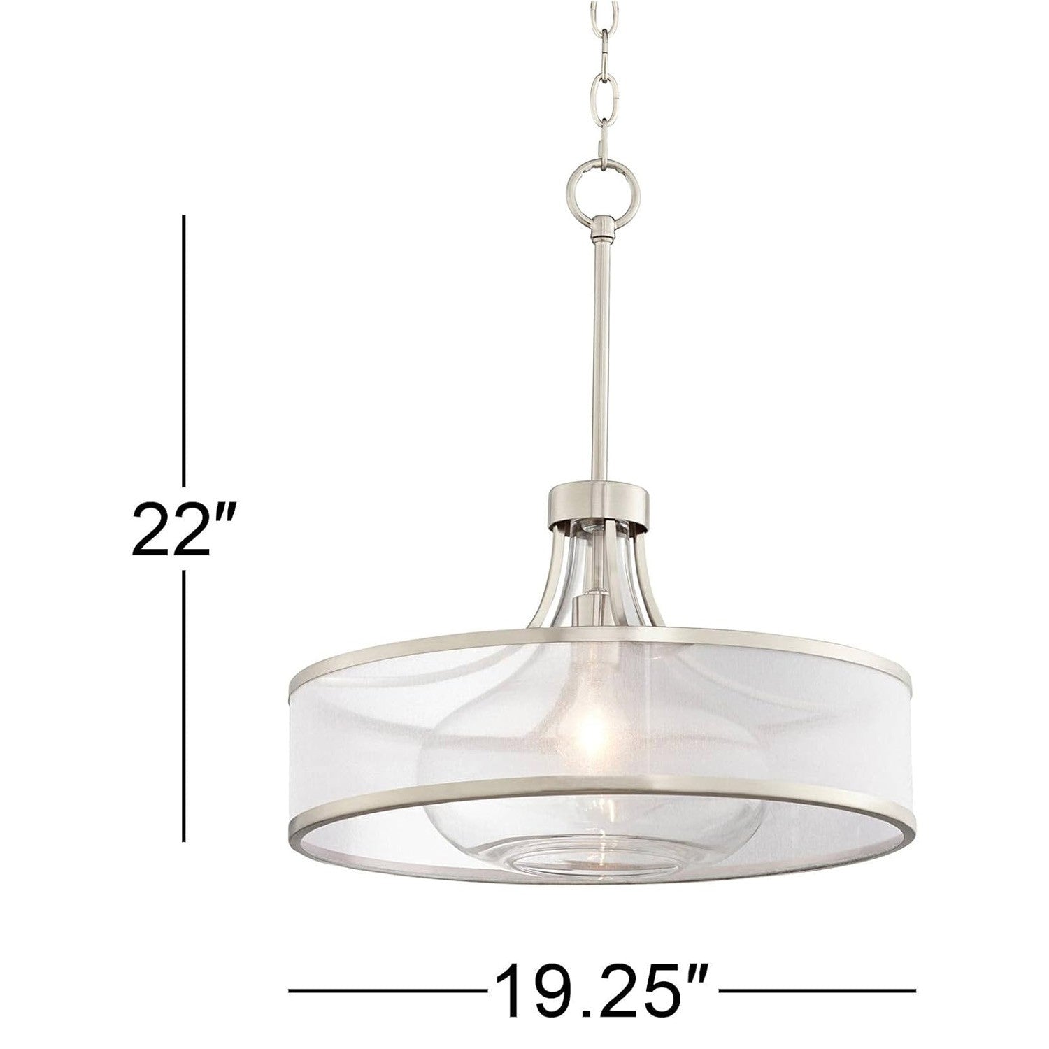 Myrith Antique Organza Glass Drum Shape Pendant Light