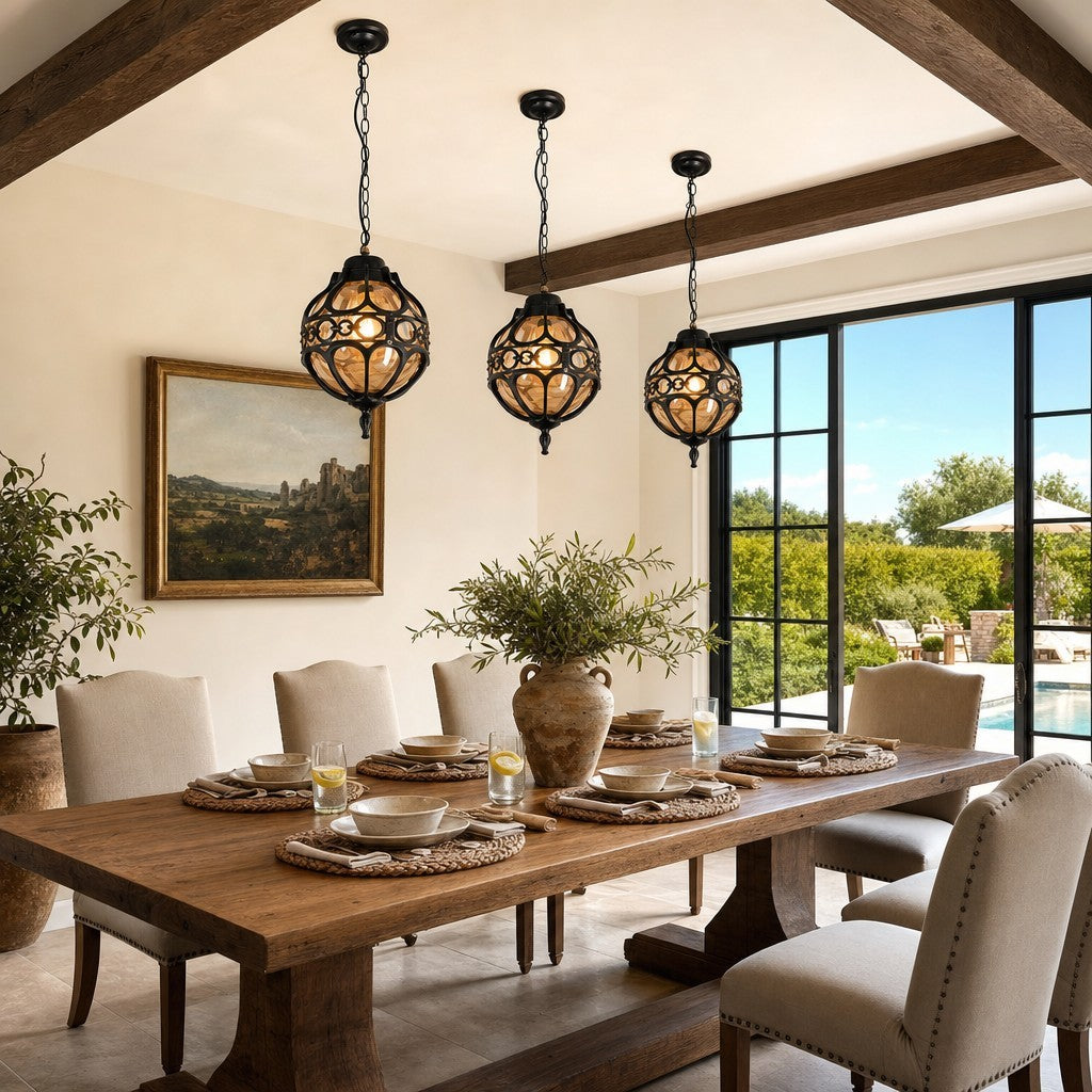 Magnus Farmhouse Outdoor Patio Porch Round Pendant Light
