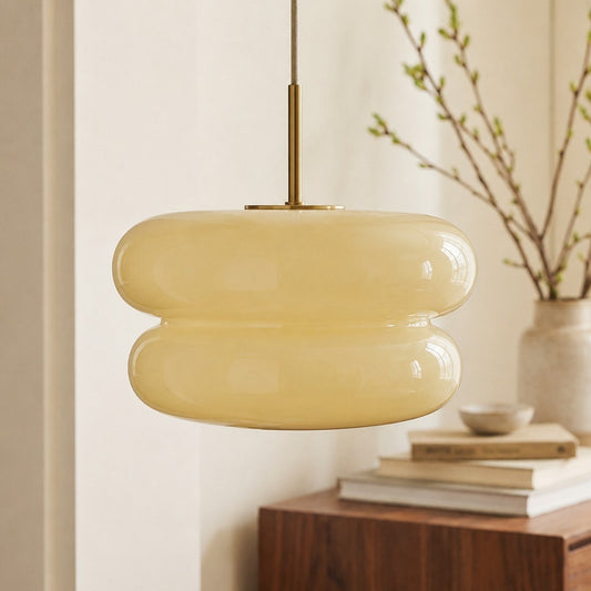 Josie Cream Bauhaus Opal Glass Pendant Light