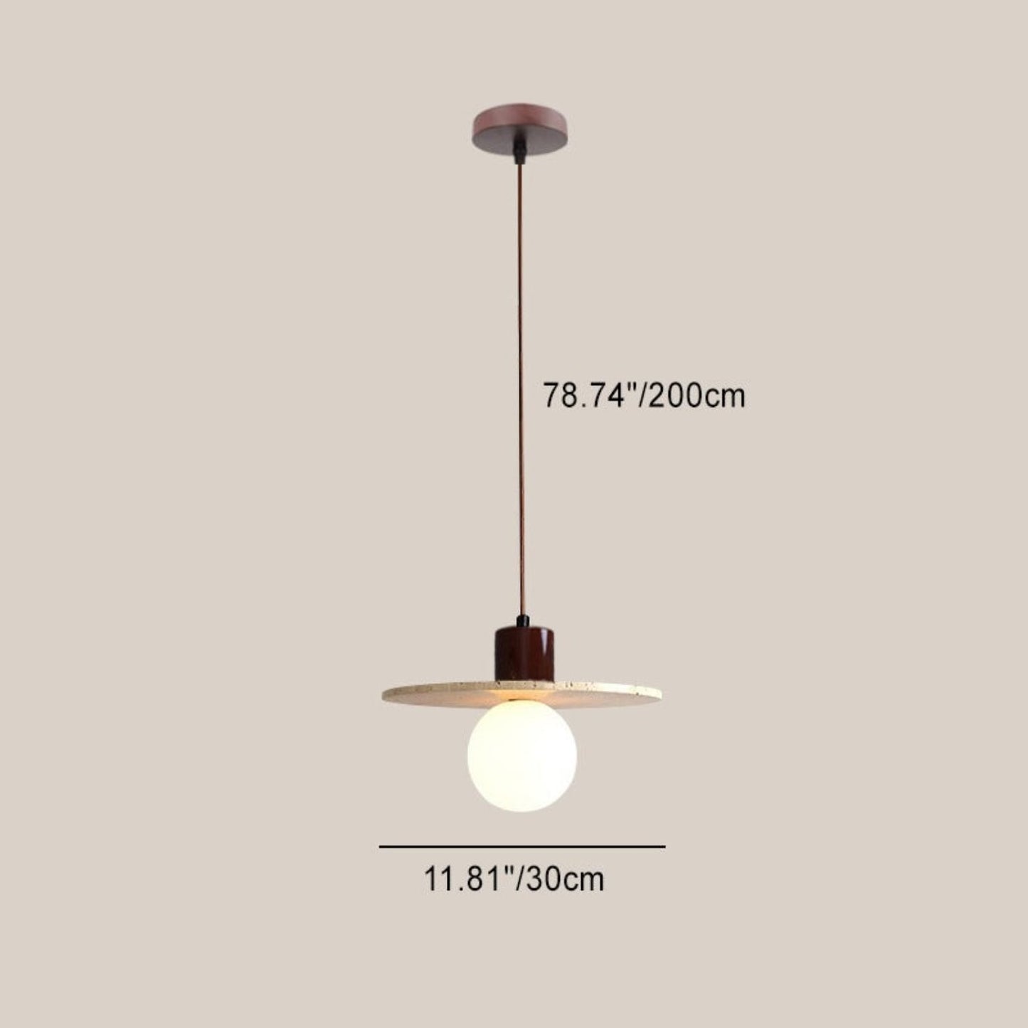 Bowen Wabi-Sabi Mini Travertine Pendant Light