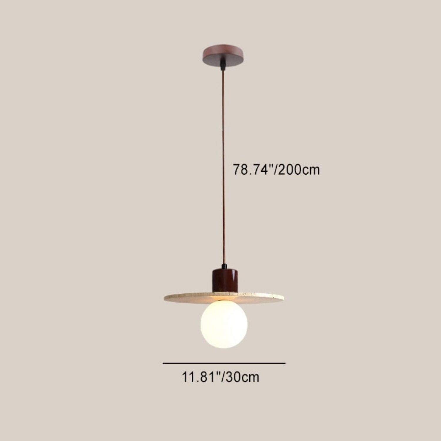 Bowen Wabi-Sabi Mini Travertine Pendant Light