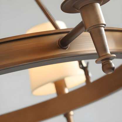 Yasmin Antique Brass Wagon Wheel Chandelier