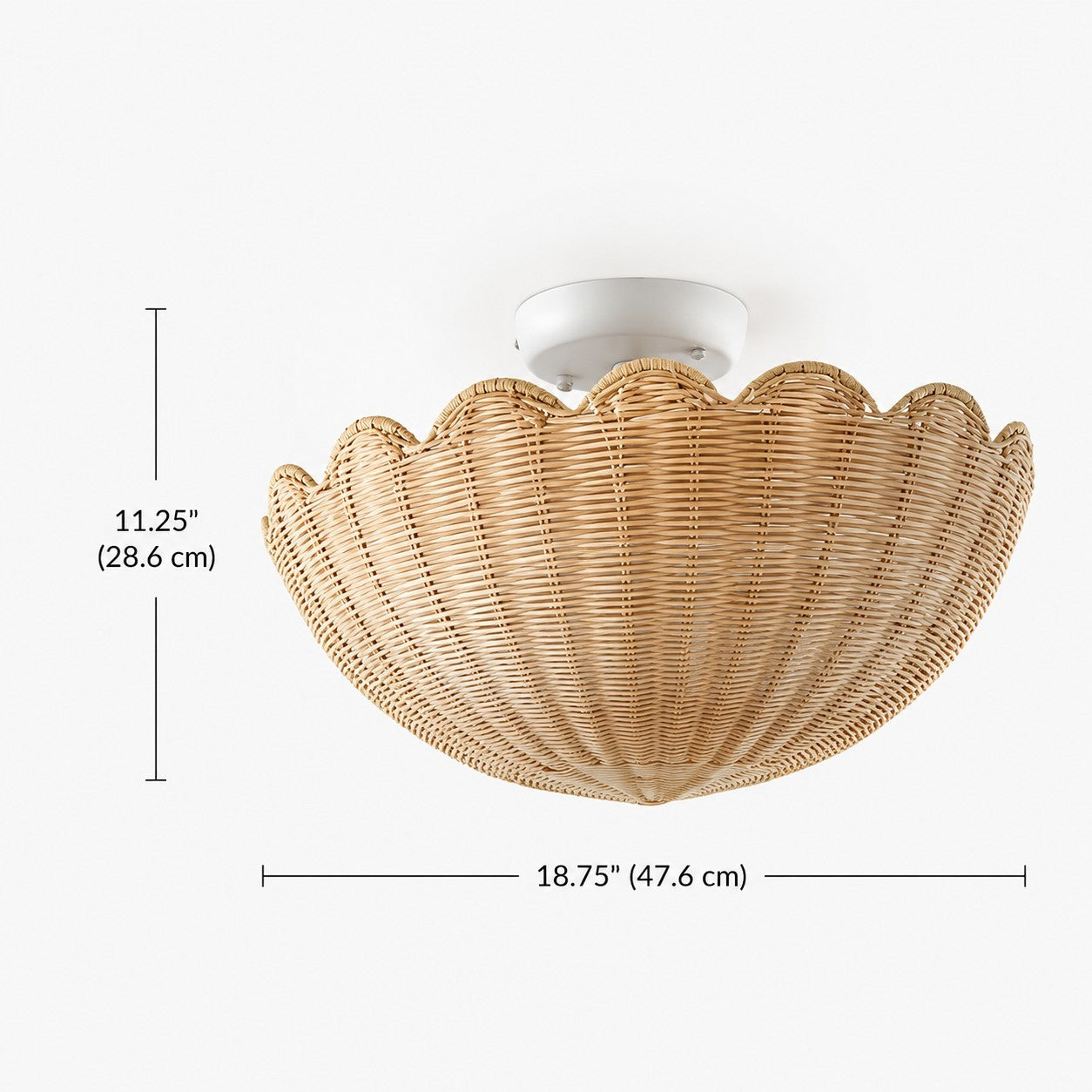 Andrew Natural Flower Rattan Flush Mount Ceiling Light