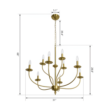 Caelestis Farmhouse 9 Light Metal Chandelier
