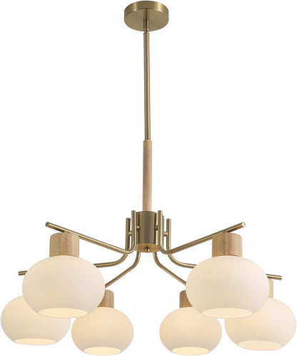 Jesper Gold Modern Frosted Glass Chandelier