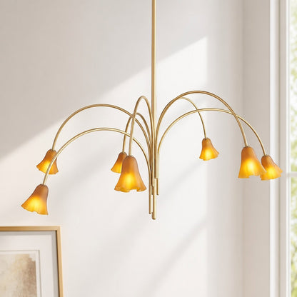 Fletcher Modern Colorful Floral Glass Fazzo Chandelier