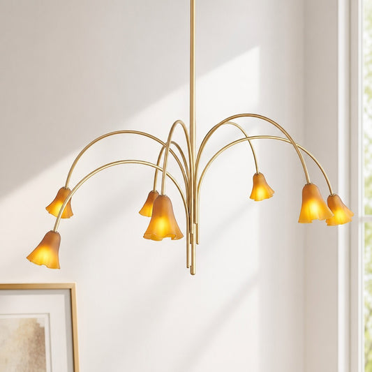Fletcher Modern Colorful Floral Glass Fazzo Chandelier