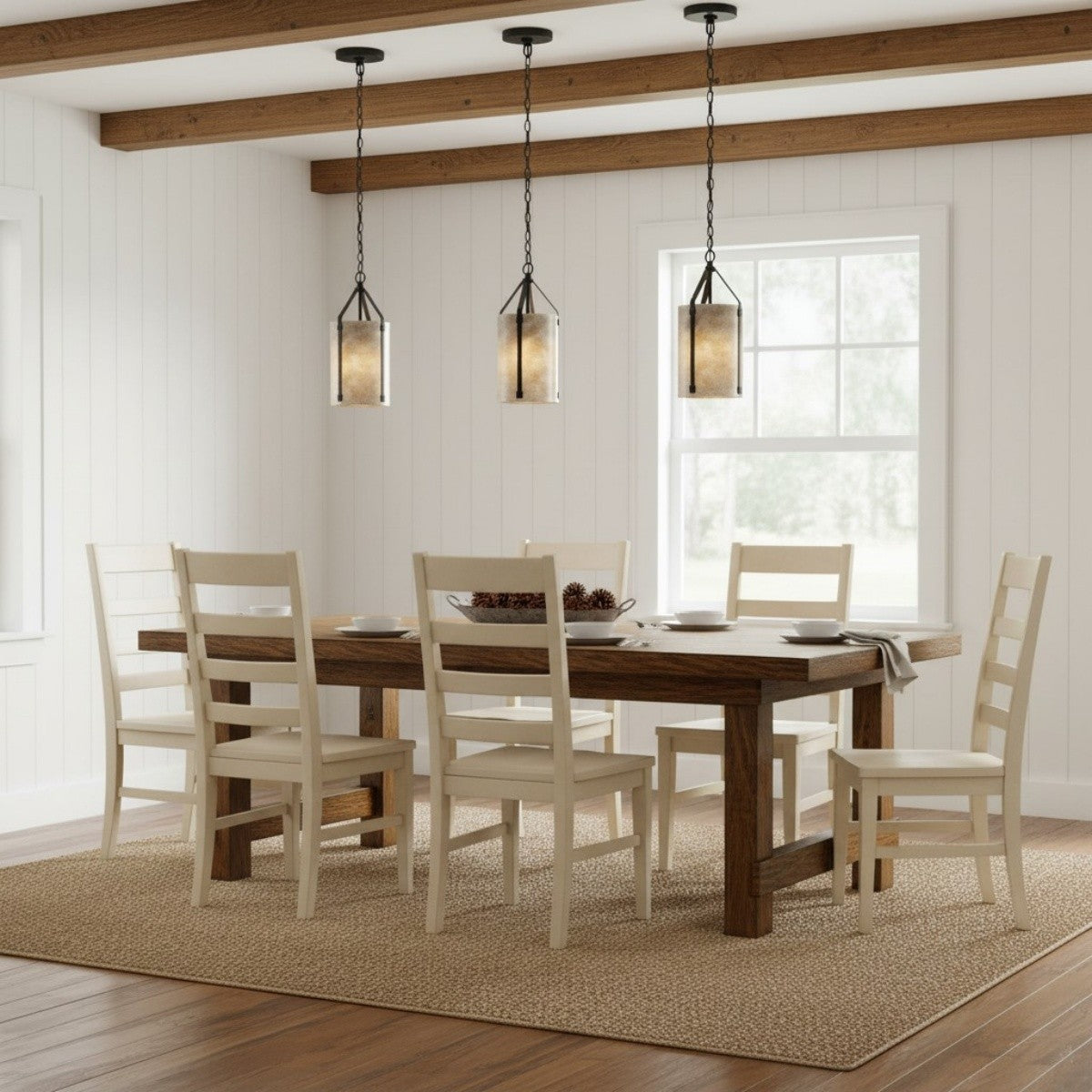 Grange Industrial Rustic Bronze Cylinder Pendant Light