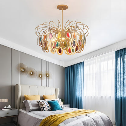 Nia Luxury Slice Agate Chandelier