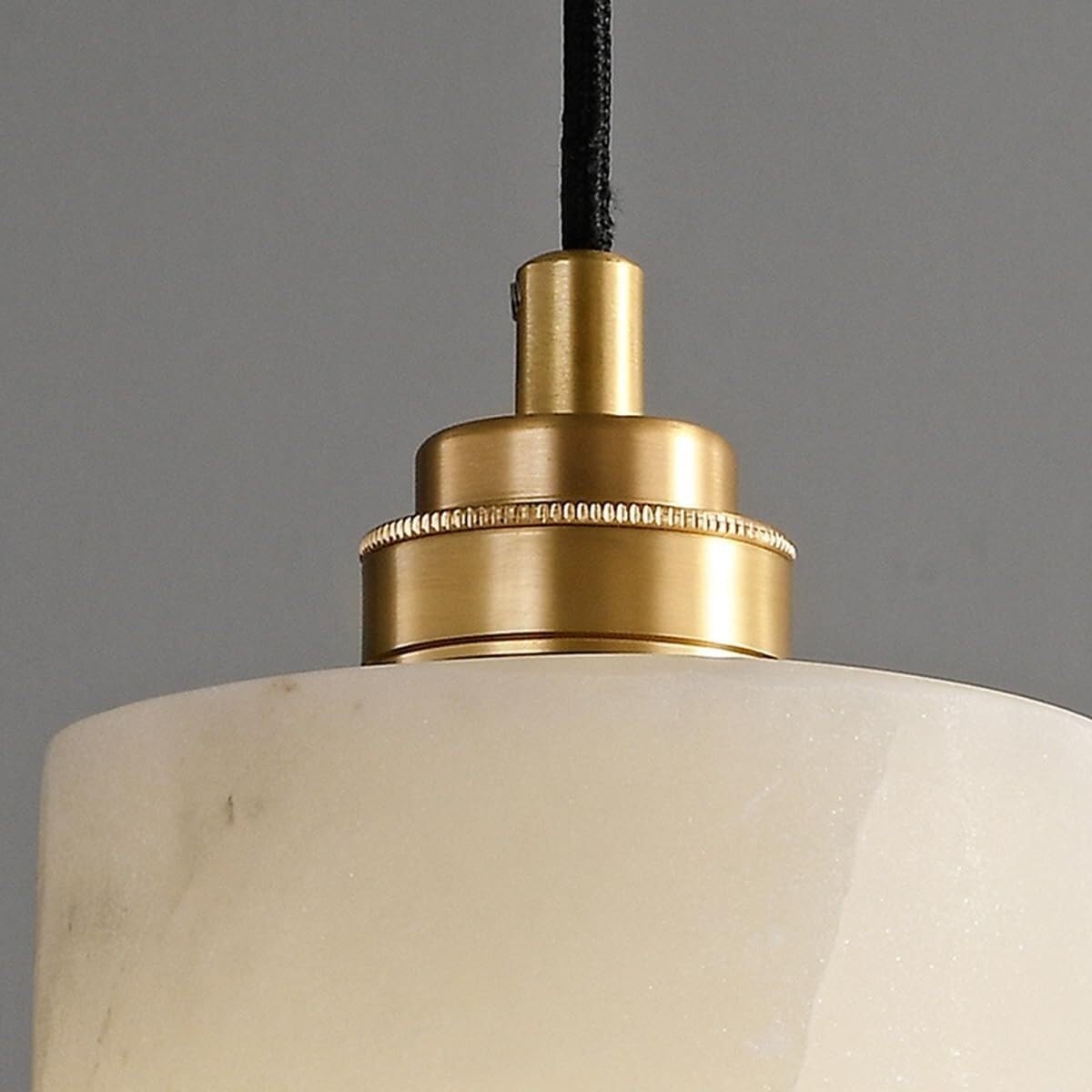 Beverlee Modern Brass Cylinder Alabaster Pendant Light