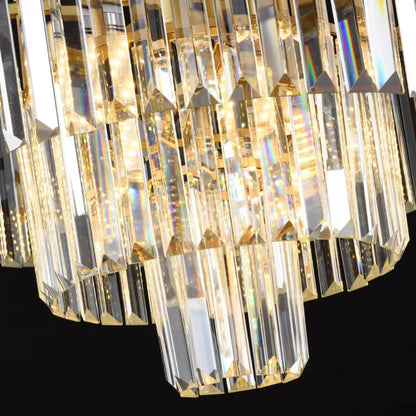 Brigitte Luxurious Three Layer Crystal Flush Mount Chandelier
