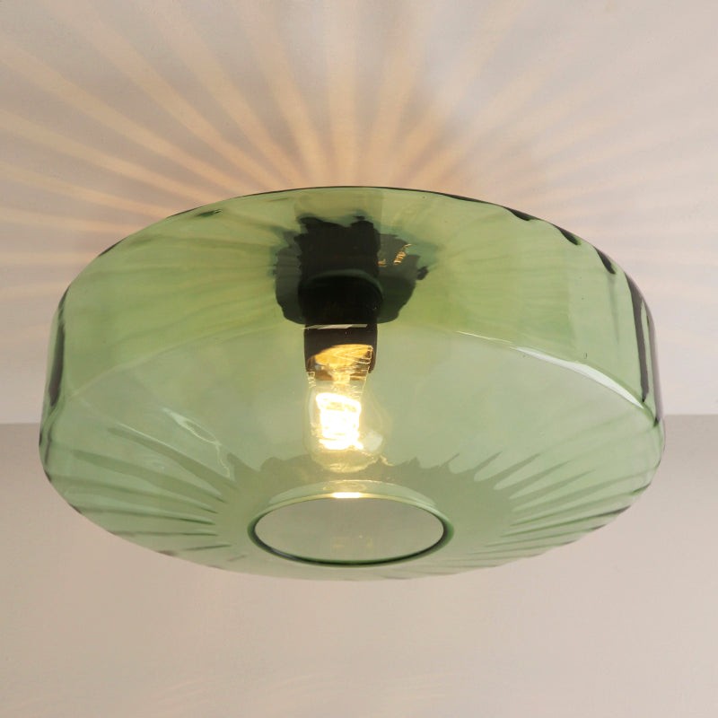 Ember Vintage Multi Color Water Ripple Glass Ceiling Light