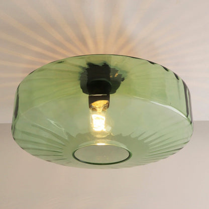 Ember Vintage Multi Color Water Ripple Glass Ceiling Light
