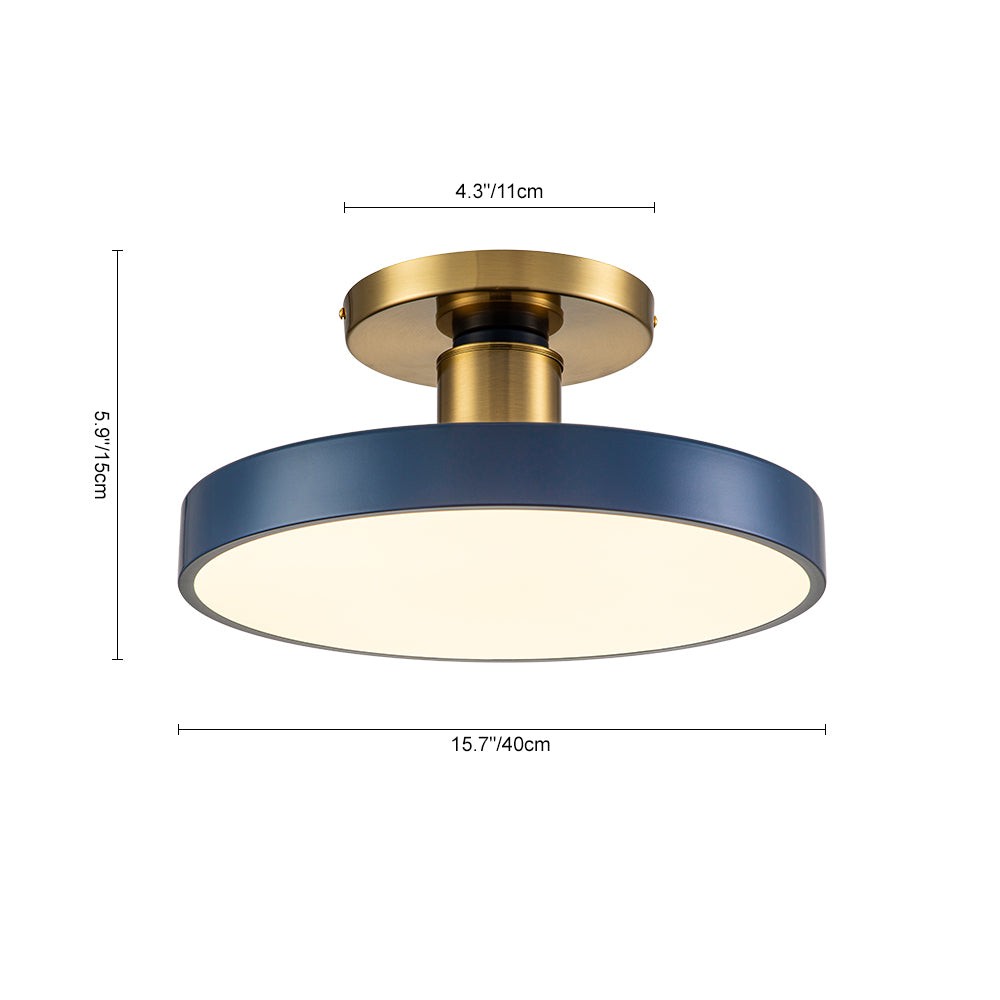 Galion Blue Crylic Round Ceiling Light