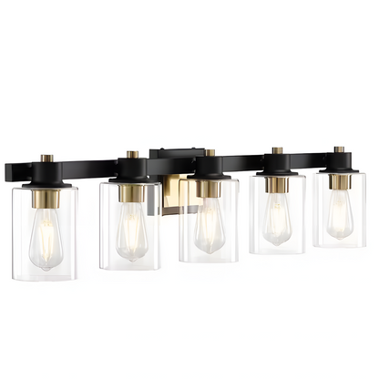 Dyril Modern Matte Black Cylinder Glass Sconce