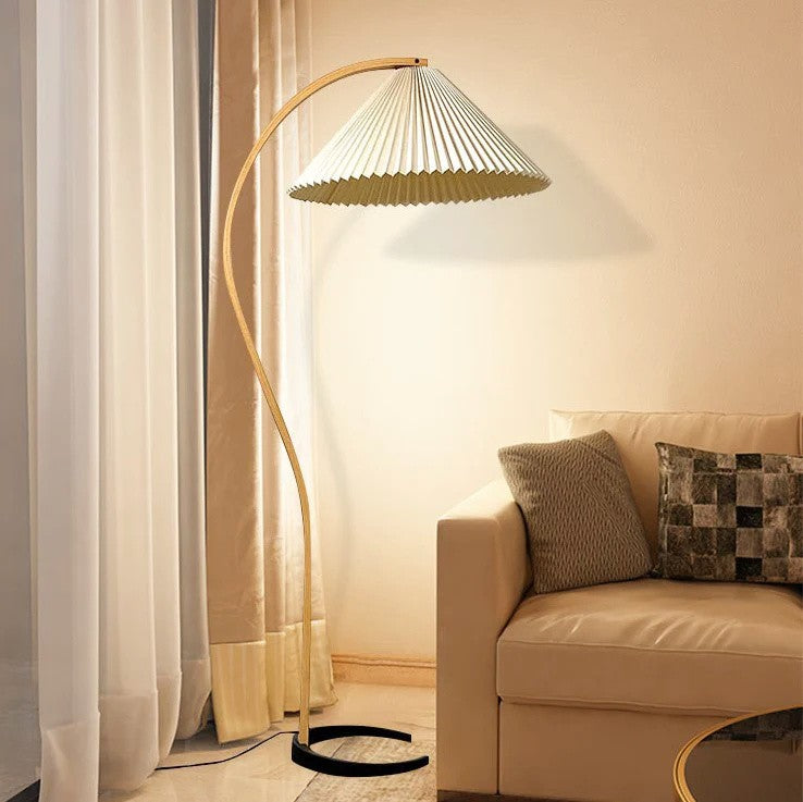 Anamika Vintage Mid Century Wooden Floor Lamp