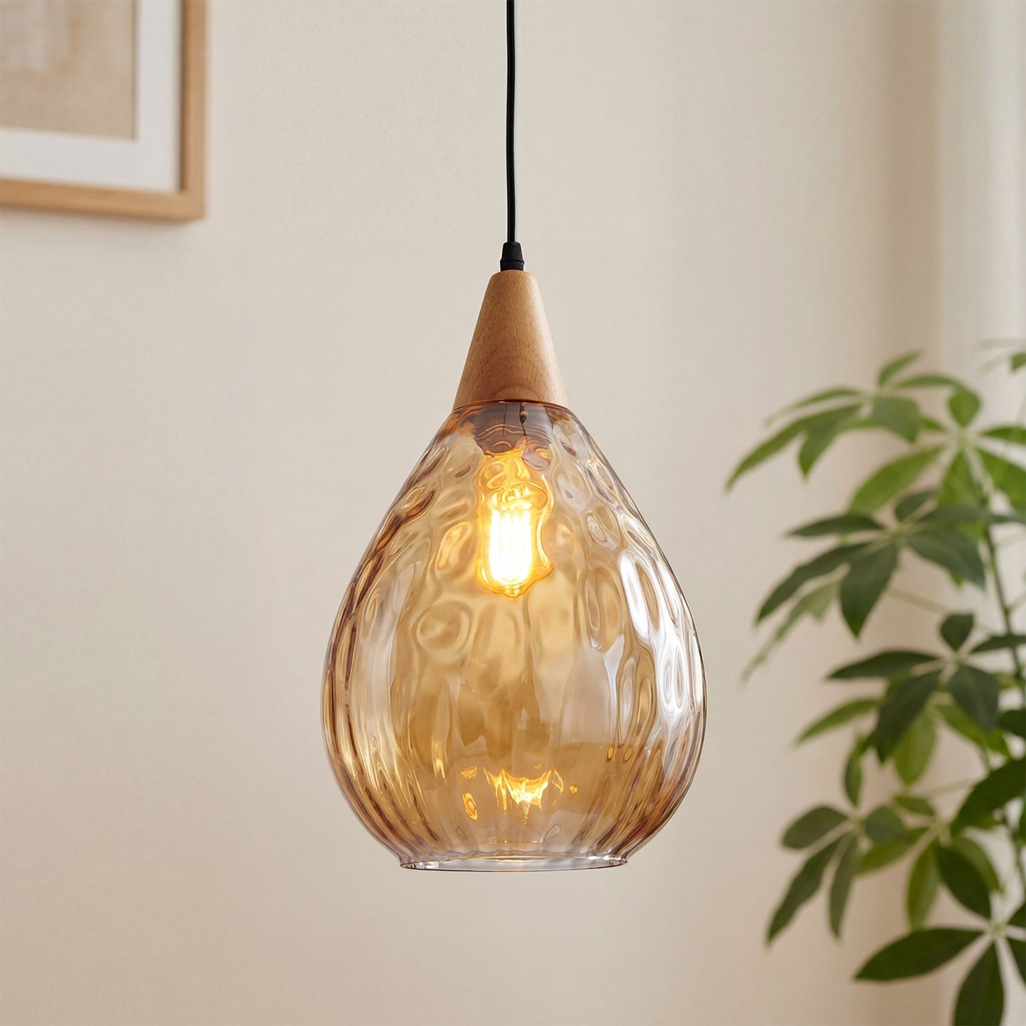 Uranix Cone Shape Water Ripple Glass Pendant Light
