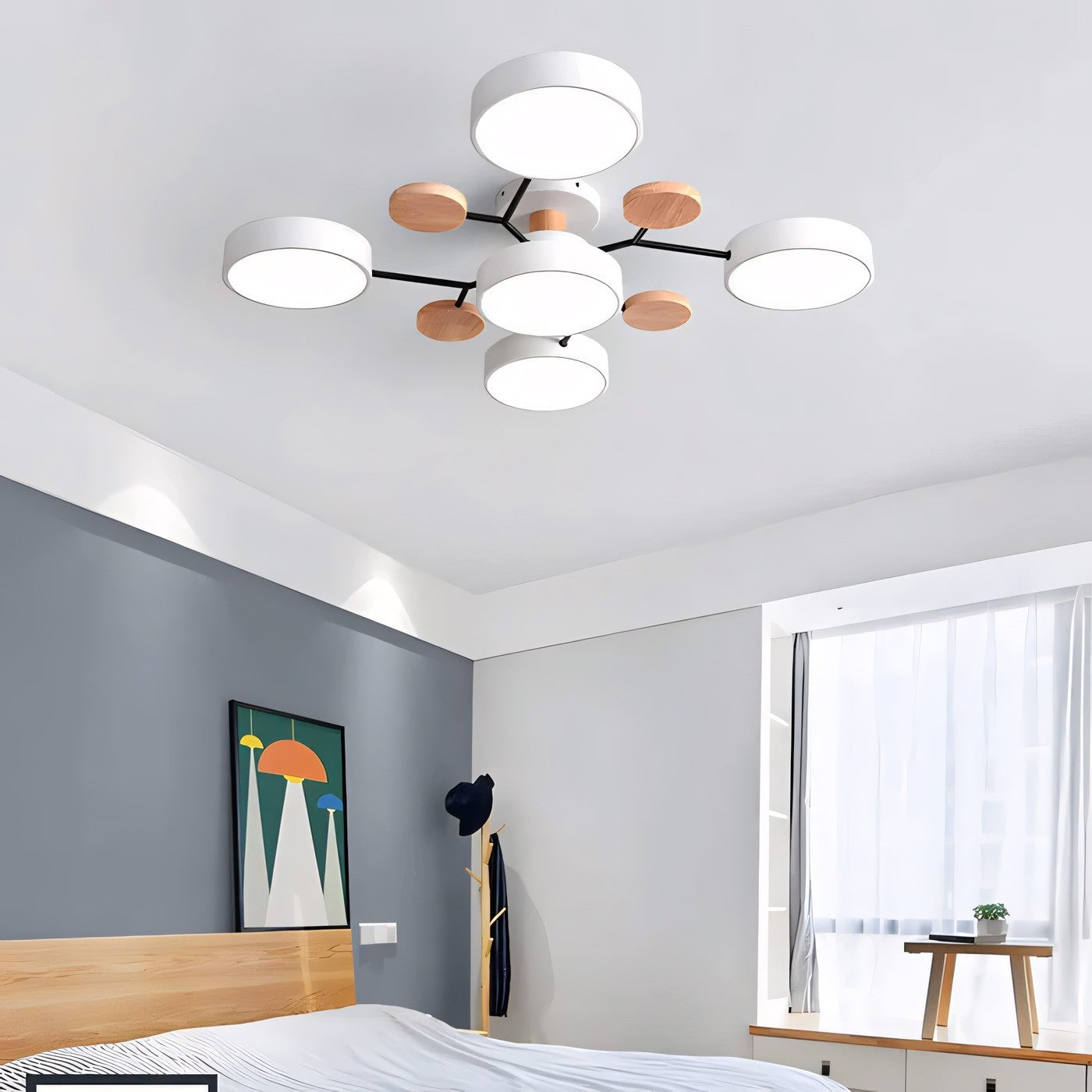 Phelith Scandinavian Round Molecule Branch Led Ceiling Light