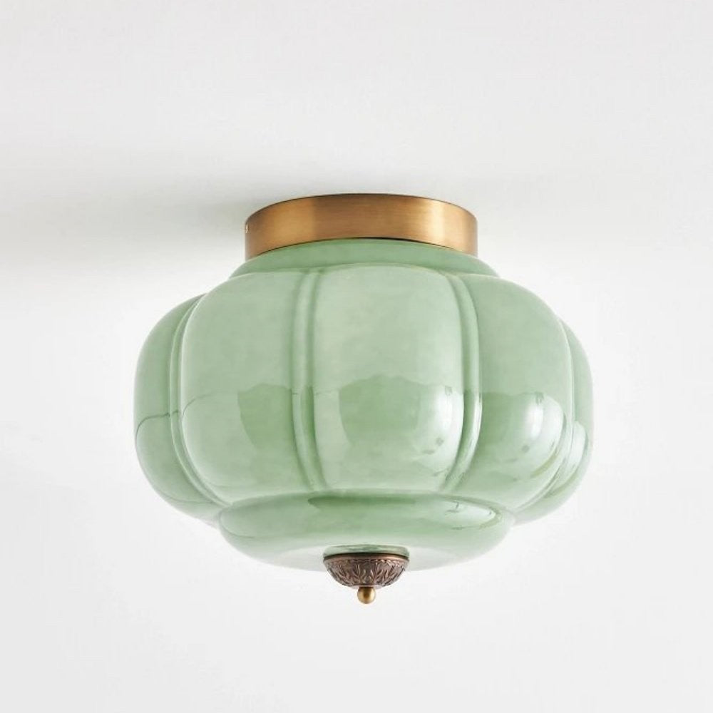 Ozita Retro Milk Glass Semi Flush Mount Eloise Ceiling Light