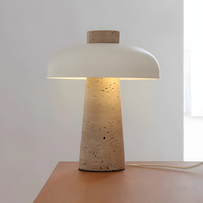 Salma Travertine Mushroom LED Table Lamp