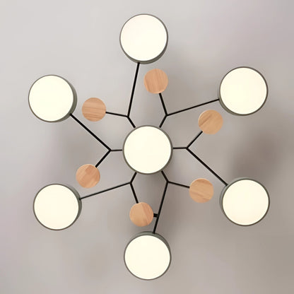 Phelith Scandinavian Round Molecule Branch Led Ceiling Light