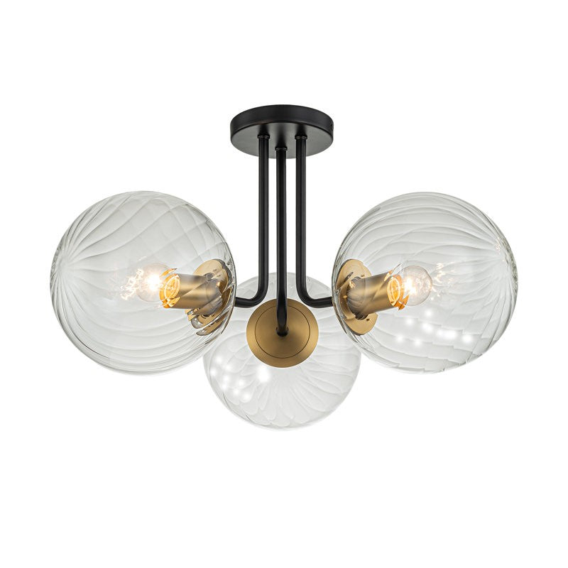 Ivey Water Ripple Glass Globe Ceiling Light