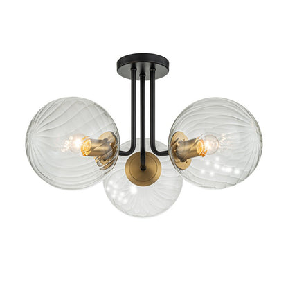 Ivey Water Ripple Glass Globe Ceiling Light