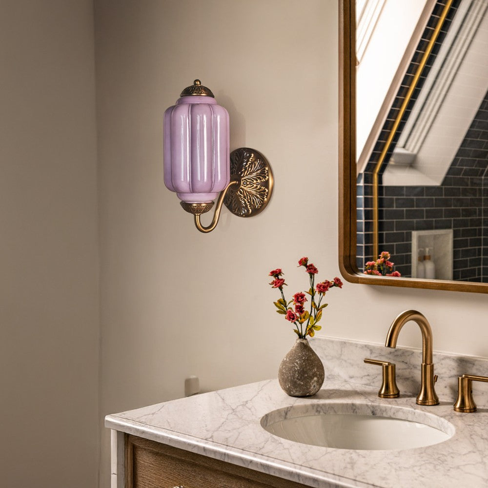 Vintage Elegant Milk Glass Eloise Wall Sconce - Retro Accent Lighting for Bathroom\Bedroom\Hallway