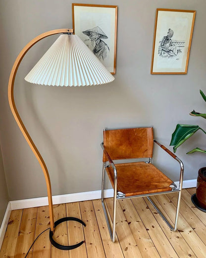 Anamika Vintage Mid Century Wooden Floor Lamp