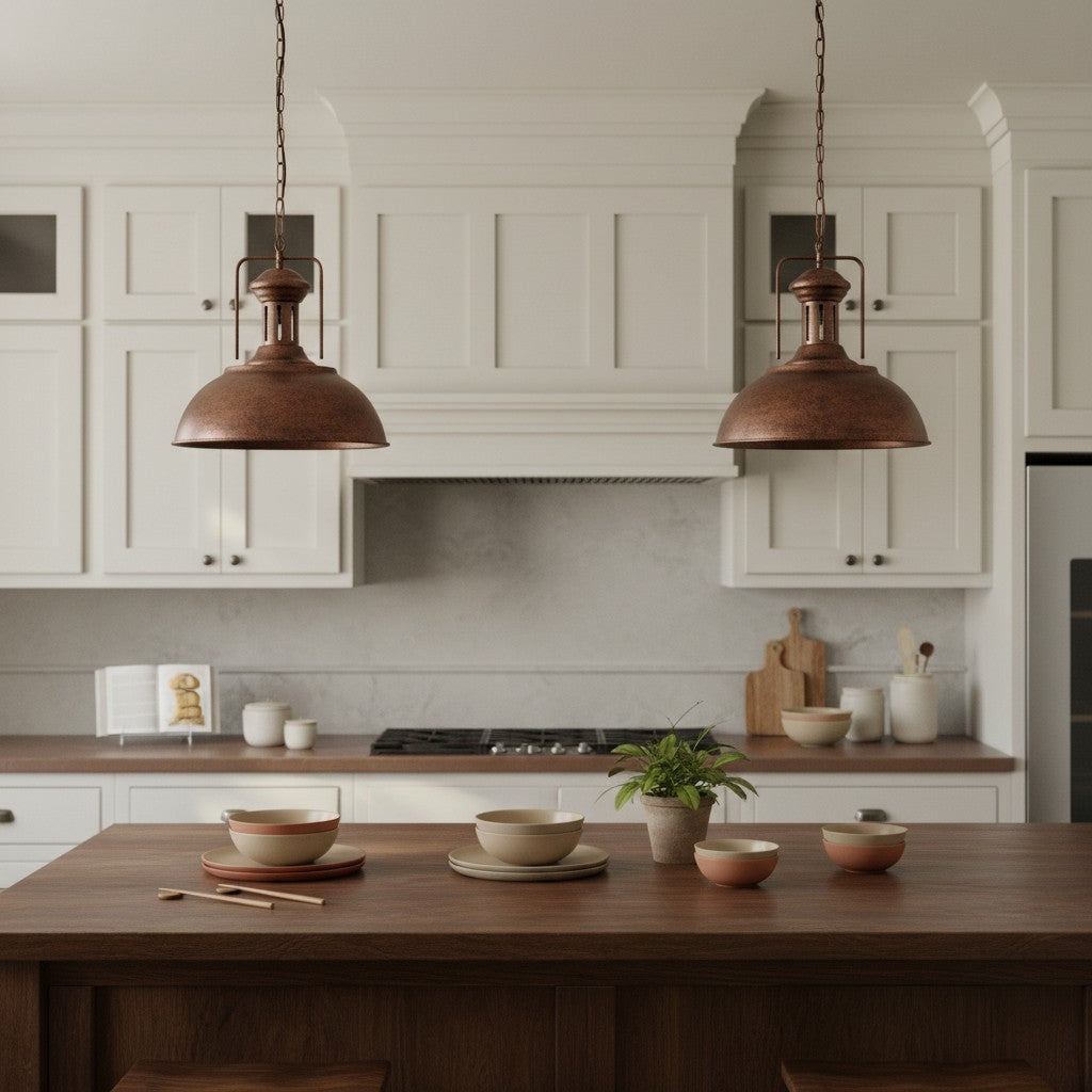 Soliviel Industrial Metal Dome Pendant Light