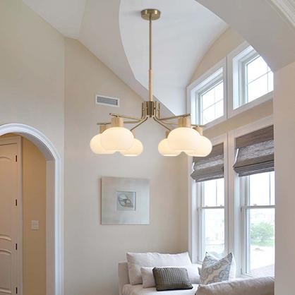 Jesper Gold Modern Frosted Glass Chandelier