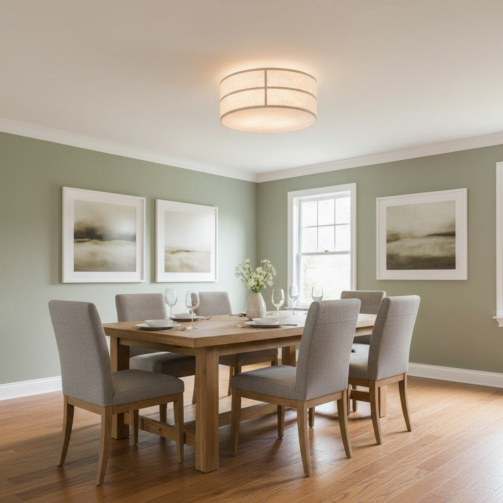 Sophie Japanese Linen Lantern Ceiling Light