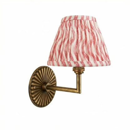 Dimitri Vintage Brass Pleated Fabric Wall Sconce